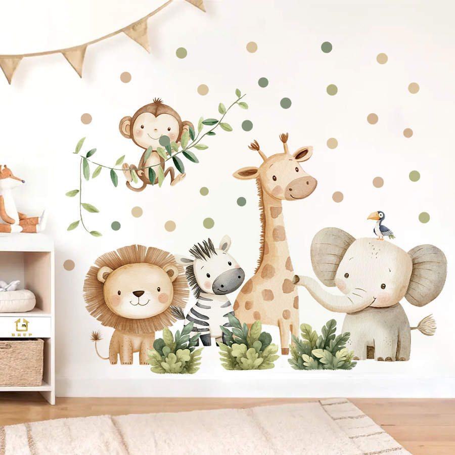 Baby Nursery Decor Girl - Boho 숲 동물 벽 스티커 어린이