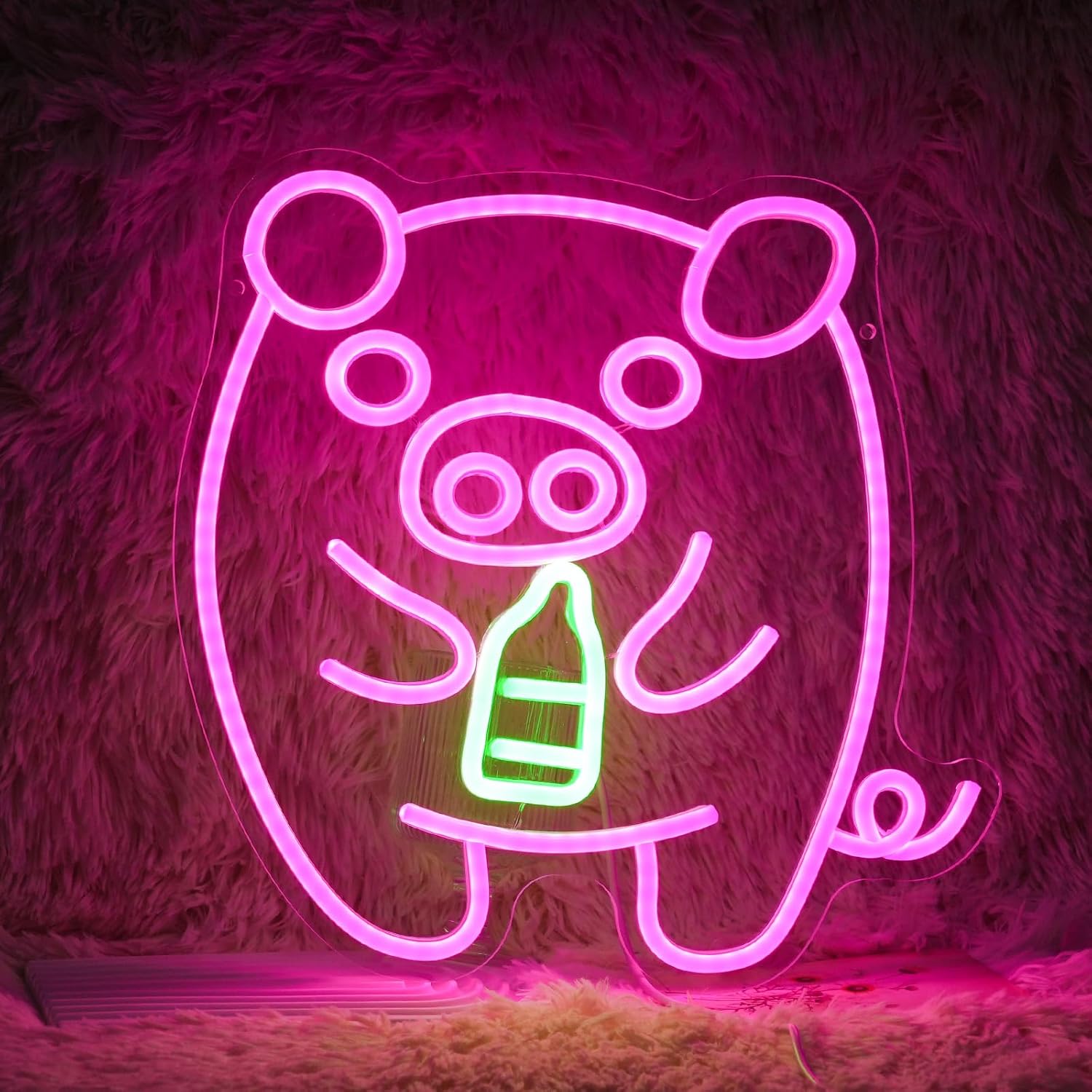Baby Nursery Wall Lights - 아기 돼지 우유병 네온사인 LED USB