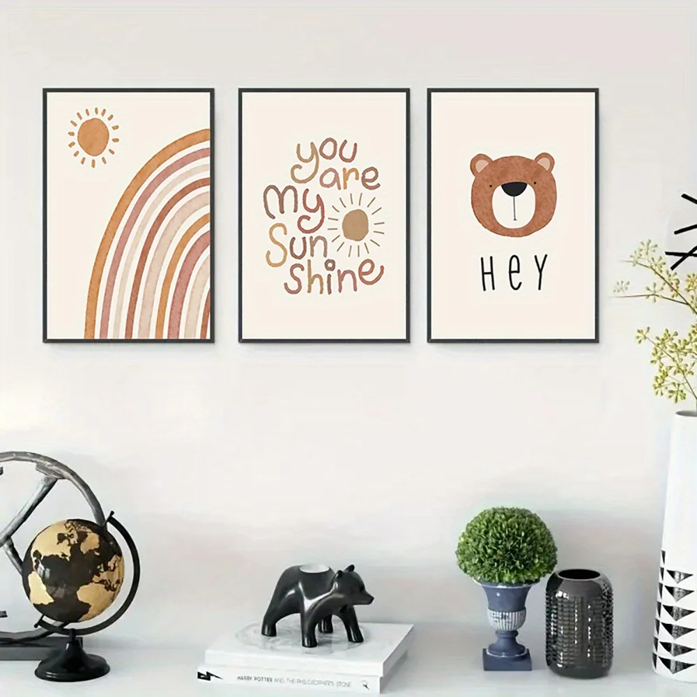 Baby Nursery Frames - (액자 없음) 캔버스 아트 세트 3개,
