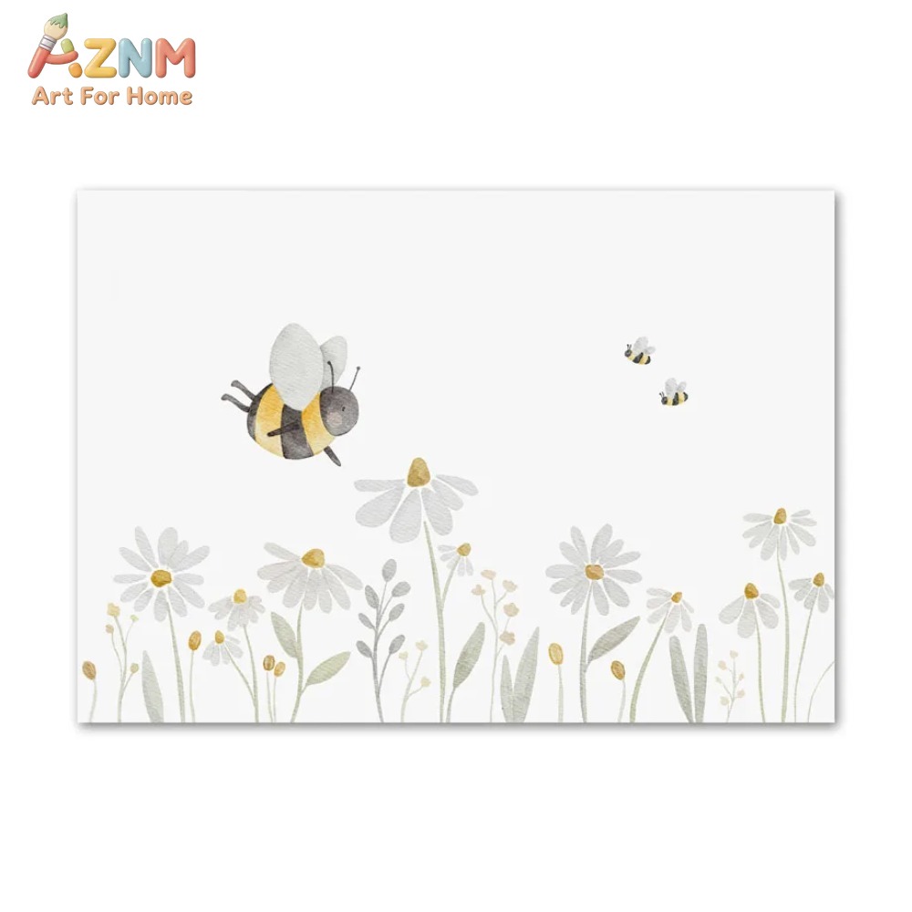 AZNM 수채화 곰 여우 동물 캔버스 벽 예술 Boho - Baby Nursery Frames 리뷰 및 가격