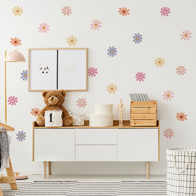 데이지 꽃 벽 스티커 어린이 보육 비닐 벽 아트 데칼  - Baby Nursery Peel And Stick Wallpaper 리뷰 및 가격