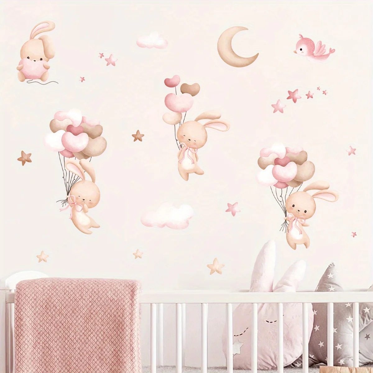 여자 방에 대 한 귀여운 토끼 풍선 벽 스티커 아기 보 - Baby Girl Nursery Quotes 리뷰 및 가격