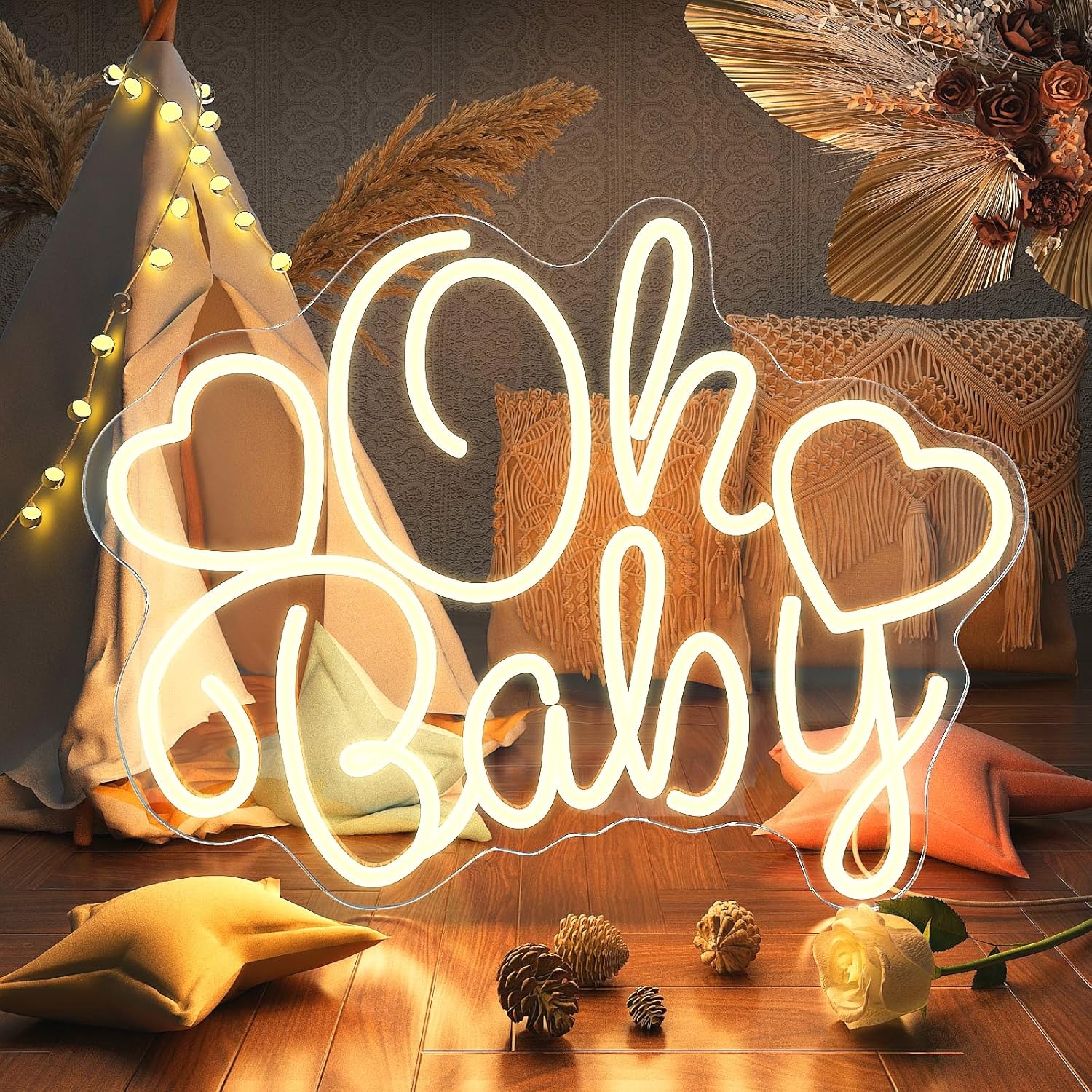 오 베이비 네온 사인 LED 마키 라이트 USB 작동식 - Baby Nursery Wall Lights 리뷰 및 가격