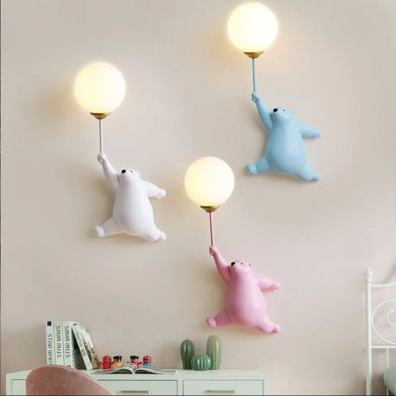 만화 북극곰 LED Sconce 빛 크리 에이 티브 벽 - Baby Nursery Wall Lights 리뷰 및 가격