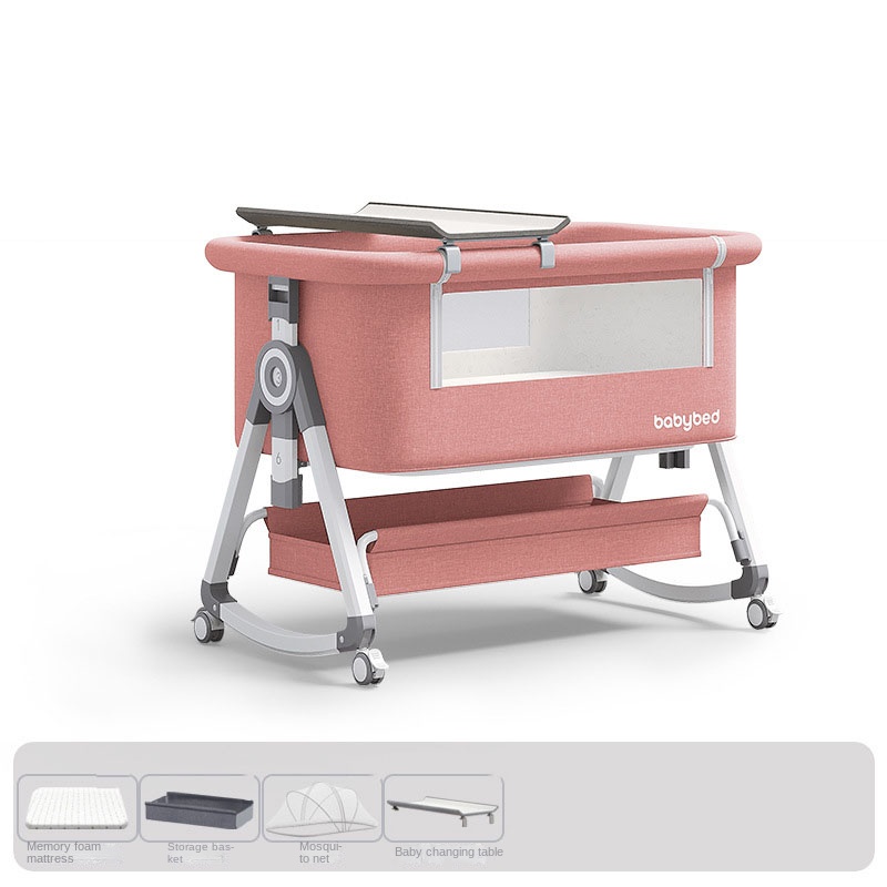 아기 침대, 휴대용 및 높이 조절 가능, 접이식, 매트 - Baby Nursery Trolley 리뷰 및 가격