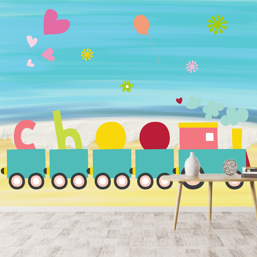 거실 벽지, 홈 데코, 유아방, 아기 침실, 기차, 소 - Baby Nursery Peel And Stick Wallpaper 리뷰 및 가격