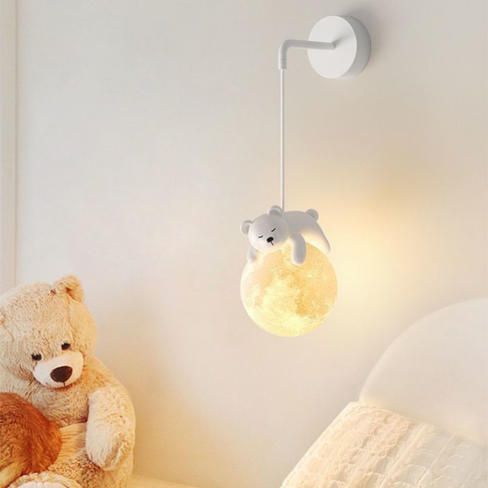 귀여운 동물 모양 벽 램프, 흰 토끼, 흰 곰, 달 모 - Baby Nursery Wall Lights 리뷰 및 가격