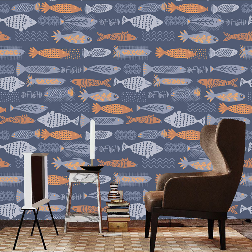 10+ 물고기 디자인 방수 필앤스틱 벽지 거실 벽 아트 - Baby Nursery Peel And Stick Wallpaper 리뷰 및 가격