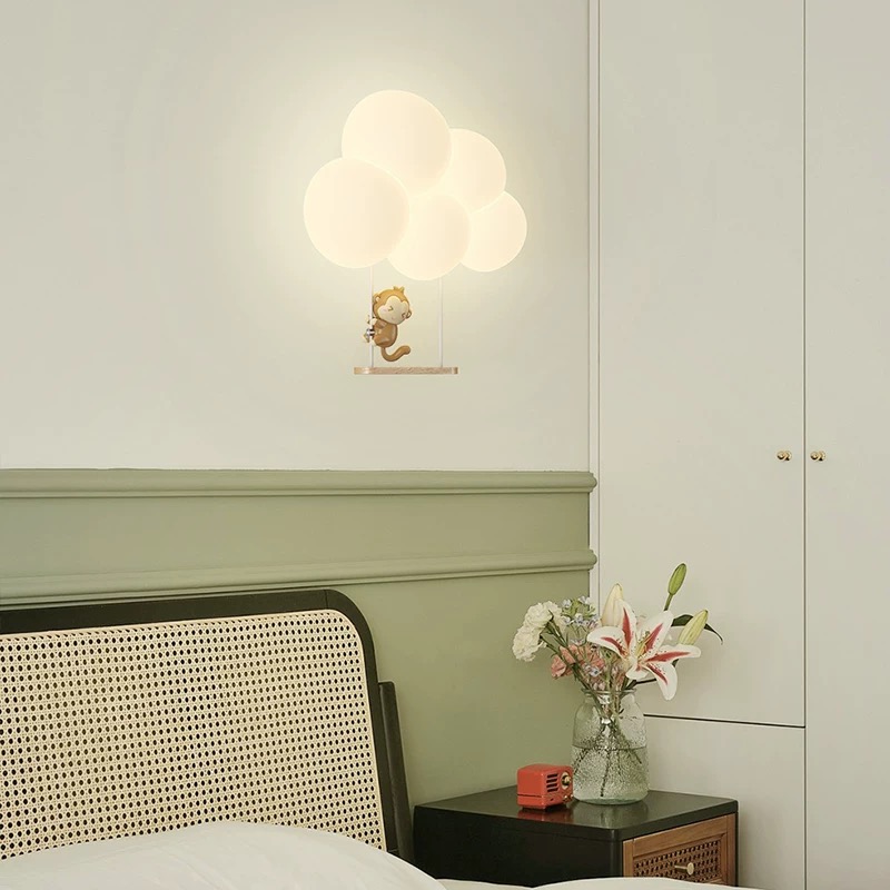 크림 스타일 만화 크리 에이 티브 침실 머리맡 구름 벽 - Baby Nursery Wall Lights 리뷰 및 가격